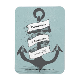 Nautical Ship Boat Anchor Wedding Save The Date Magnet
