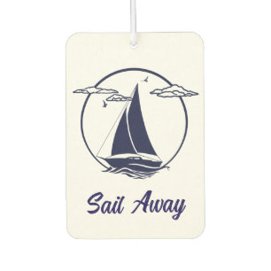 Nautical/Ship/Segelboot/Boot-blau/segel weg Autolufterfrischer