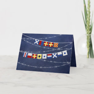 Nautical Signal Flag Frohe Weihnachts-FOTO im Inne Feiertagskarte