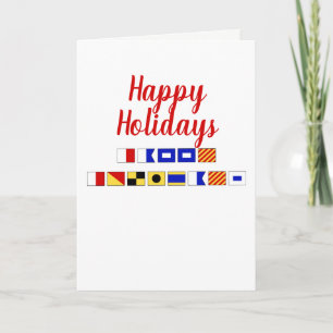Nautical Signal Flag Happy Holidays Feiertagskarte