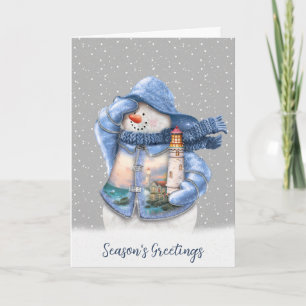 Nautical Snowman Sea Mariner Feiertagskarte