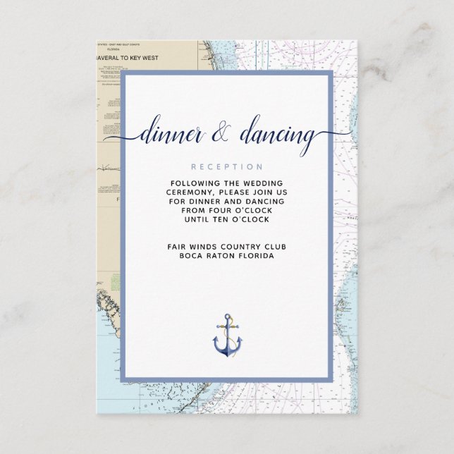 #Nautical South #Florida Event / #Wedding Begleitkarte (Vorderseite)