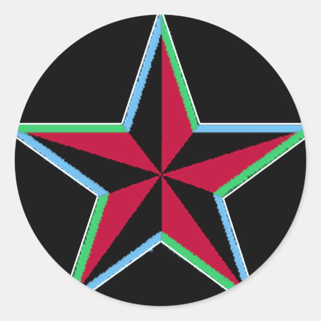 Nautical-Star-Aufkleber Runder Aufkleber (Vorderseite)