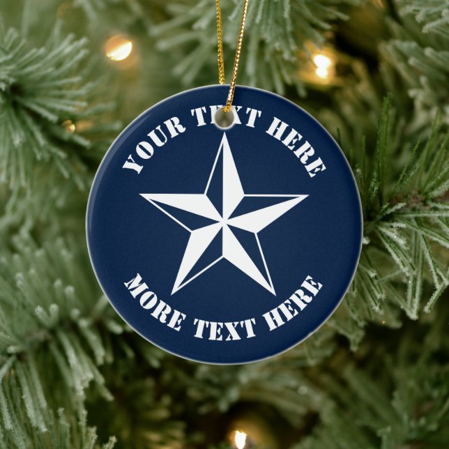 Nautical star custom Christmas ornament for sailor (Baum)