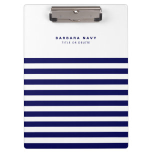 Nautical Stripe Navy Blue Trendy Stilvoll 9 Streif Klemmbrett