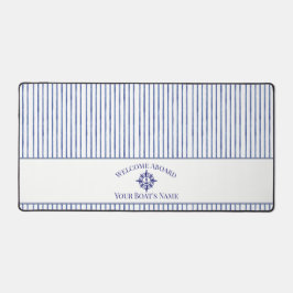   Nautical Striped Monogram Boating Name Design Schreibtischunterlage
