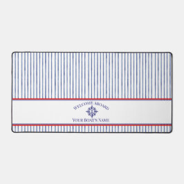   Nautical Striped Monogram Boating Name Design Schreibtischunterlage