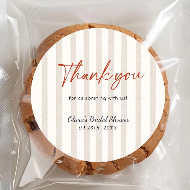 Nautical Stripes Lobster Bridal Shower Thank You Runder Aufkleber (Von Creator hochgeladen)