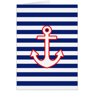 Nautical Style Anchor on Stripes