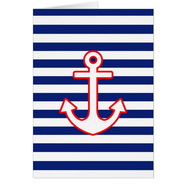Nautical Style Anchor on Stripes (Vorne)