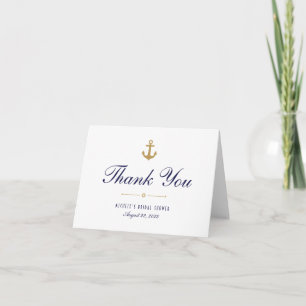 Nautical Stylish Clean White Dankeschön Note Card Dankeskarte