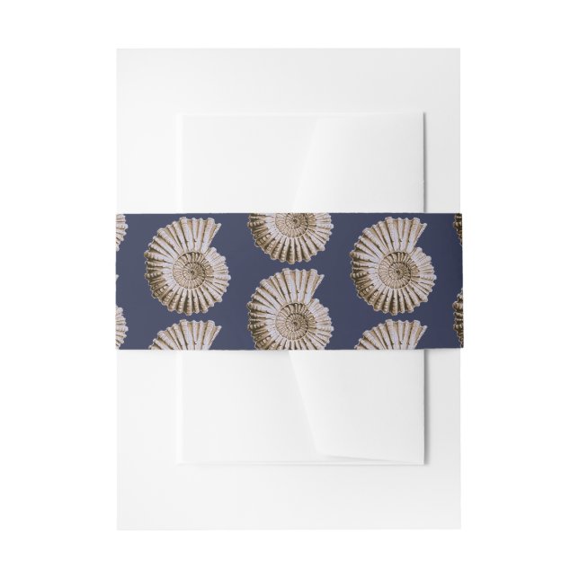 Nautical Tan Seashell Beach Wedding Einladungsbanderole (Vorderseite Beispiel)