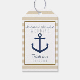 Nautical-Thema Wedding-Fvor-Tags - Vielen Dank Geschenkanhänger