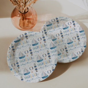 Nautical Theme Ahoy Es ist eine Baby-Dusche Pappteller