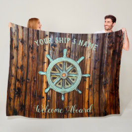 Nautical Theme Bronze Captains Wheel Fleecedecke