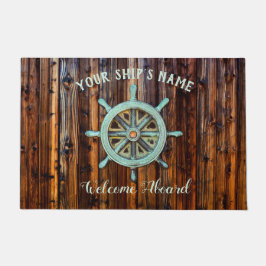 Nautical Theme Bronze Captains Wheel Fußmatte