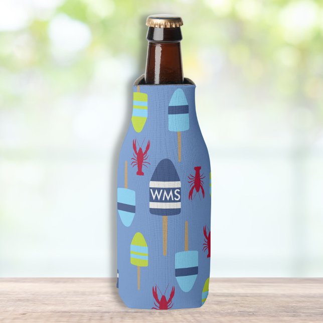 Nautical Theme Buoy and Hummer mit Monogramm Flaschenkühler (Von Creator hochgeladen)