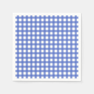 Nautical Theme - Navy Blue Gingham Paper Napkins Serviette