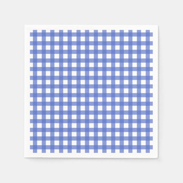 Nautical Theme - Navy Blue Gingham Paper Napkins Serviette (Vorderseite)