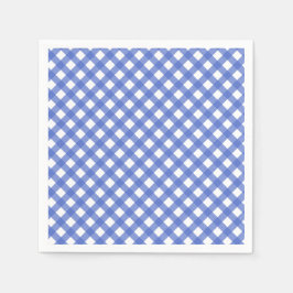 Nautical Theme - Navy Blue Gingham Paper Napkins Serviette