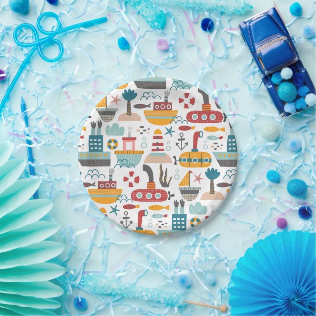 Nautical Theme Paper Plate Pappteller (Party)