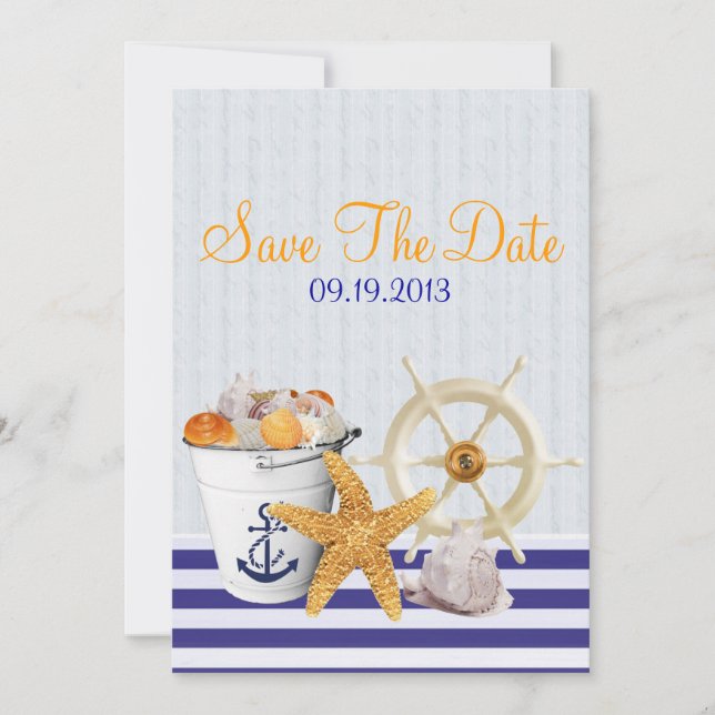 Nautical Theme Wedding Save the Date (Vorderseite)
