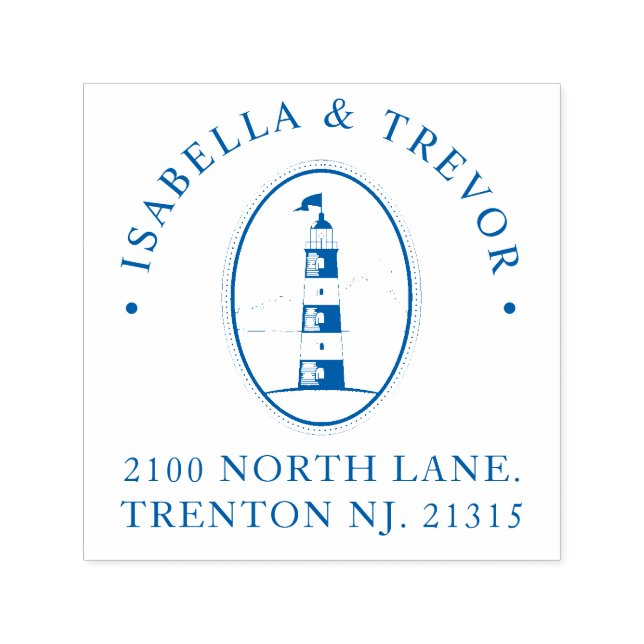Nautical Theme Wedding Vintag Lighthouse Custom Permastempel (Design)