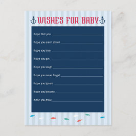 Nautical Theme - Wünsche für Baby Showspiele Hinweiskarte