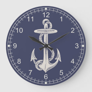 Nautical Themed Anchor Wall Clock Große Wanduhr