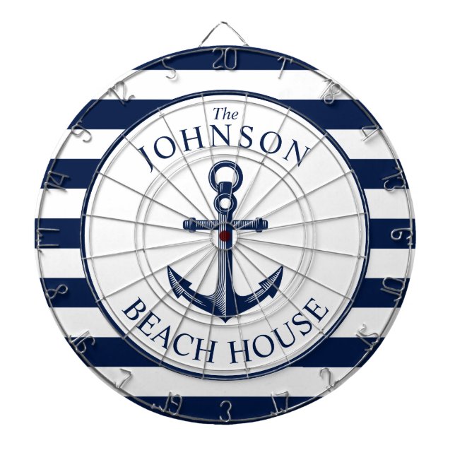 Nautical Themed Beach House Anchor Dartscheibe (vorne)