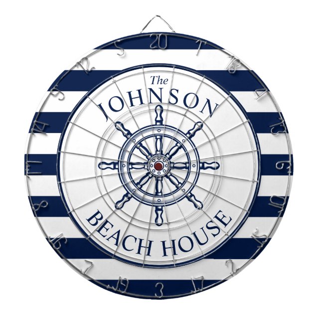 Nautical Themed Beach House Ship Wheel Dartscheibe (vorne)