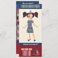 Nautical themed Birthday Party Boarding Pass Foto