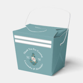 Nautical-Themed Floral Anchor White Aqua Aquamarin Geschenkschachtel