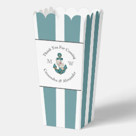 Nautical-Themed Floral Anchor White Aqua Aquamarin Geschenkschachtel