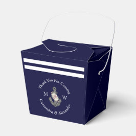 Nautical-Themed Floral Anchor White Navy Blue Favo Geschenkschachtel