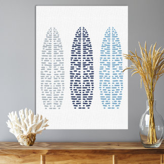 Nautical Trio Line Art Surfbretter Leinwanddruck