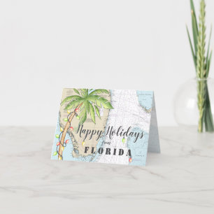 Nautical Tropical Happy Holidays aus Florida Feiertagskarte