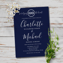 Nautical Tying The Knot Navy Blue Script Hochzeit