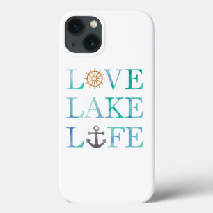 Nautical Typografy Liebe Lake Life Wheel Anker iPhone 13 Hülle