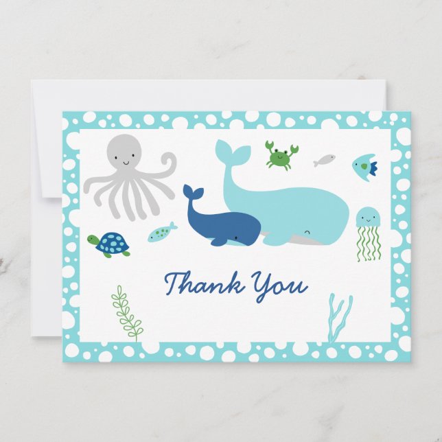 Nautical Under Sea Baby Shower Danke (Vorderseite)
