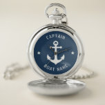 Nautical Vintag Anchor Captain & Boat oder Name Taschenuhr<br><div class="desc">Ein Vintager Nautical Anker mit Captain Rank oder einem anderen Titel und Ihrem Namen oder Bootnamen auf einer stilvollen Silver- und Aqua Blue Pocket Watch. Diese personalisierte Pocket Watch ist nicht nur zeitaufwendig,  sondern auch ein lustiges Gesprächsstück. Perfekt für den Vatertag,  aber auch ein großes Geschenk für jede Gelegenheit.</div>