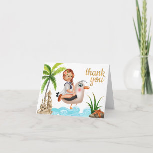 Nautical Vintag Baby Girl Dusche Vielen Dank Dankeskarte