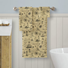 Nautical Vintag Old Map Muster Küstendekoration