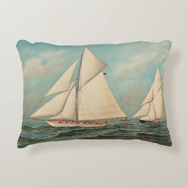 Nautical Vintag Yachten Racing #1 Dekokissen (Vorderseite)