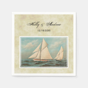 Nautical Vintag Yachten Racing #1 TS Background Serviette