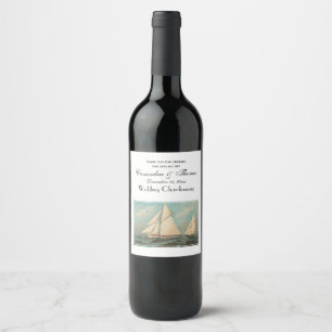 Nautical Vintag Yachten Racing #1 Weinetikett