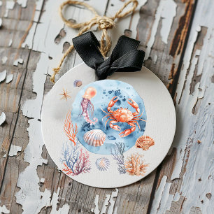 "Nautical Watercolor Coral Reef Deluxe Geschenkanhänger