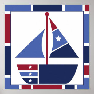 Nautical Wave Kinderzimmer Poster