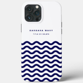 Nautical Wave Navy Blue Trendy Simple Stylish Case-Mate iPhone Hülle