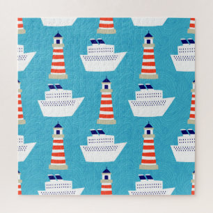 Nautical Waves: Lighthouse Cruiser Muster. Puzzle